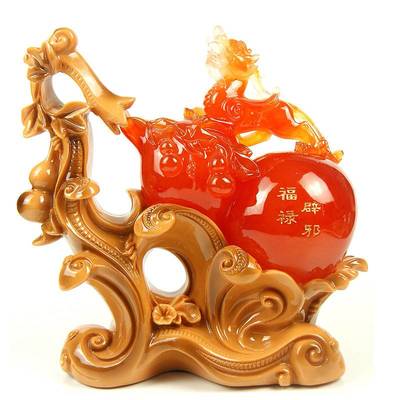 普潤大號(hào)招財(cái)辟邪玉貔貅樹脂工藝品 承載祥瑞的商務(wù)與家居佳選